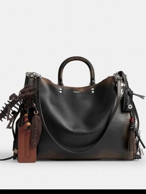 Coach Rogue Bag 40 In Loved Leather With Charms